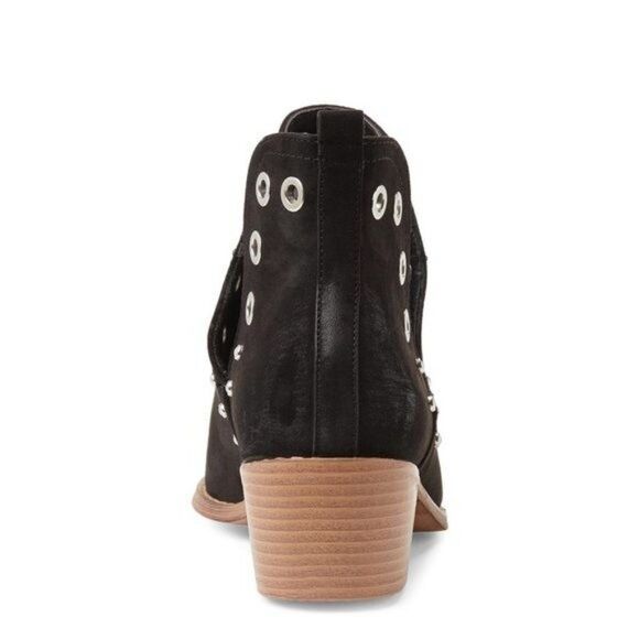 WANTED Western Rivet Grommet Ankle Boots Size 8.5 Black NWOB - Picture 3 of 9